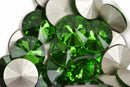 6 ss50 Chaton Rivoli Crystals, FERN GREEN, Point Back Rhinestones, 12mm, Grade A quality, cry0185