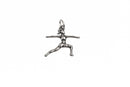 2 Stainless Steel YOGA WARRIOR Pose Lunge Charm Pendants, gymnast gymnastics cheer stretch sports charm, 22.5x20mm chs2815