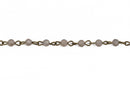 13 feet Frosted GREY Crystal Rosary Chain, bronze, 4mm round faceted crystal beads, fch0573b