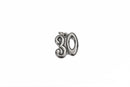 2 Stainless Steel NUMBER THIRTY Charm Pendants, 10 age, thirtieth 30th anniversary, charm, 19x17.5mm chs2827