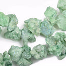 green druzy nugget beads