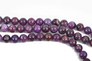 8mm PURPLE LEPIDOLITE Round Gemstone Beads, lots of pretty chatoyance, full strand, about 50 beads, gms0042