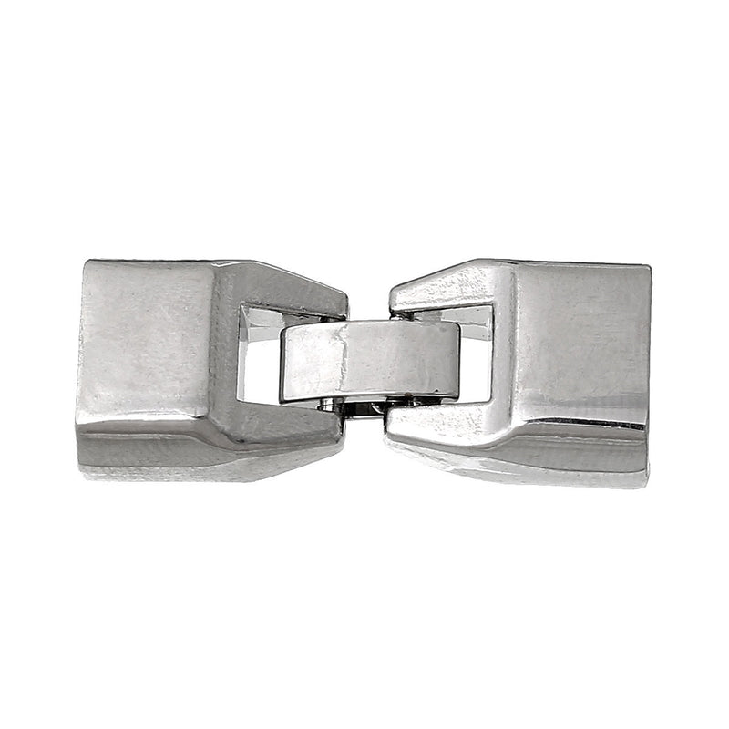 2 Sets Silver End Cap Hook Clasps for Kumihimo Jewelry, Leather Bracelet Cord End Connectors, Bails, Bead Caps, fcl0226