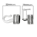 10 Sets Silver End Cap Hook and Eye Clasps for up to 10mm x 6mm Leather Cord, Kumihimo End Connectors, fcl0227