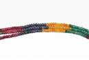 4mm JADE Gemstone Beads, Rondelle Faceted, Mixed Colors green blue, yellow, red, full strand, about 132 beads, gjd0197