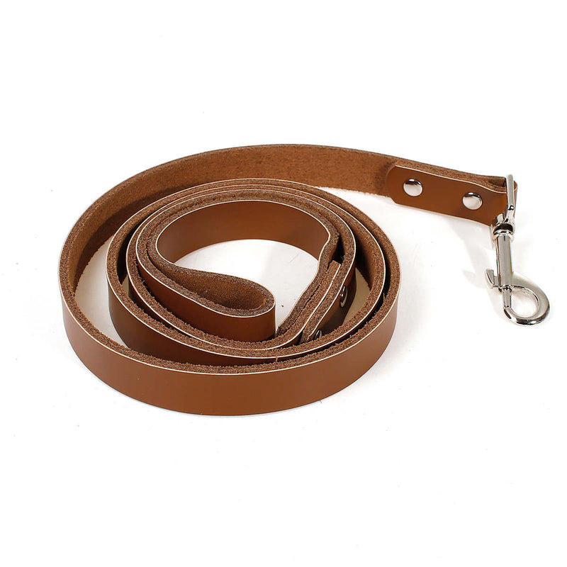 5 TAN LEATHER Pet Leash Blanks, 3/4" wide, for Leather Crafts, 5 cowhide leather dog leashes, silver buckle hardware, 18.5" long, Lth0043