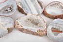 Druzy Quartz Slab Beads, Agate Druzy Beads, Pass-through Geode Druzy Beads, 1" to 1-3/8" long full strand, about 13-16 beads, gdz0202