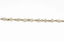 3 feet (1 yard) IVORY Off White Crystal Rondelle Rosary Chain, bronze wire, 6mm faceted rondelle glass beads, fch0591a