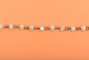 13 feet IVORY Off White Crystal Rondelle Rosary Chain, bronze wire, 6mm faceted rondelle glass beads, fch0591b