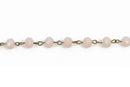 13 feet Pale Pink BLUSH Crystal Rondelle Rosary Chain, bronze wire, 8mm faceted rondelle glass beads, fch0594b