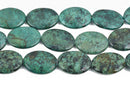 40x30mm AFRICAN TURQUOISE Oval Beads, Gemstone Beads, green and black, full strand, 10 beads, gms0044