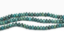 8mm AFRICAN TURQUOISE Rondelle Beads, Gemstone Beads, green and black, full strand, about 75 beads, gms0045