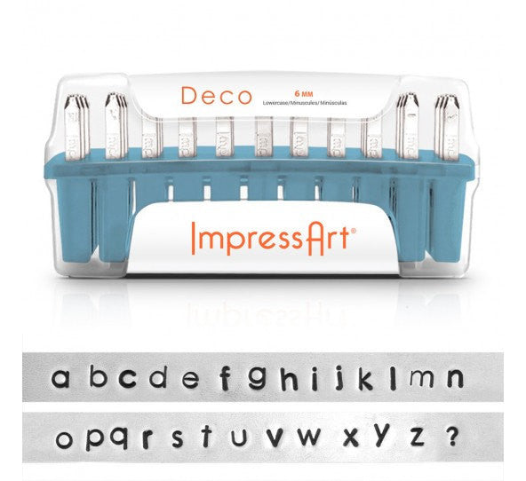 6mm DECO Font Metal Stamp Kit, Alphabet LOWERCASE Font Metal Stamping Set, ImpressArt Metal Alphabet Letter Stamping Set, tol0718