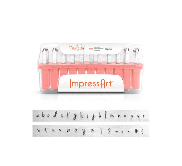 3mm MELODY LOWERCASE Alphabet Metal Stamps, ImpressArt Metal Alphabet Letter Stamping Set, tol0719