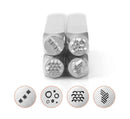 Set of 4 TEXTURE PACK 5 Design Stamps, ImpressArt Metal Design Stamps, 4-pack, 6mm Texture Shapes, tol0741