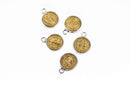 5 Religious Medal Charms, Gold and Silver Relic Charm Pendants, double sided Patron Saint charms, 19x14mm, chs2965