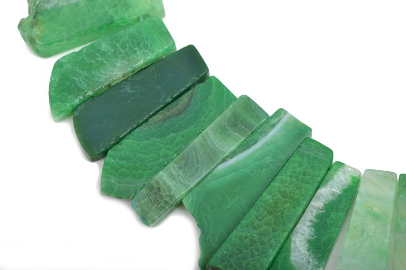GREEN AGATE Stick Beads