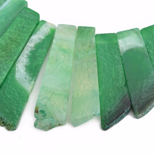 GREEN AGATE Stick Beads