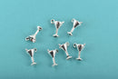10 Silver MARTINI GLASS Charms, Cocktail Charms,17x13mm, chs2978