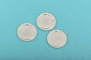 10 Alkeme™ Border Circle Disc Charm, silver metal stamping blanks, 25mm (1") 18 gauge, msb0434