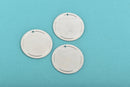 5 Alkeme™ Border Circle Disc Charm, silver metal stamping blanks, 32mm (1-1/4") 18 gauge msb0435