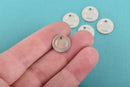10 Alkeme™ Border Circle Disc Charm, silver metal stamping blanks, 13mm (1/2") 18 gauge, msb0437