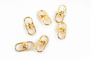 30 Gold Metal Swivel Connector Links, for Key Rings, Dog Leashes, 19x9mm, fin0678
