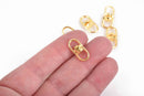 30 Gold Metal Swivel Connector Links, for Key Rings, Dog Leashes, 19x9mm, fin0678
