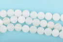 10mm WHITE Frosted AGATE Round Beads, Matte Natural Gemstone Beads, crackle agate, full strand, about 38 beads, gag0322