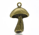 10 Bronze Tone MUSHROOM TOADSTOOL Charm Pendants 29x17mm. Chb0126