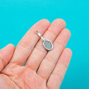 6 Antique Silver Tennis Racquet Sports Charm Pendants  29x10mm   chs0090