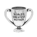 5 Silver WORLD'S Greatest Mother Trophy Award Charm Pendants, Mother's Day Gift, 23x19mm, chs2766