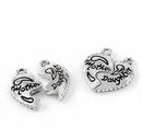 10 Sets bulk pkg Antiqued Silver Metal Pewter MOTHER DAUGHTER Charm Pendants . chs0988b