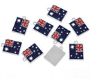 4 Silver Metal Enamel AUSTRALIA FLAG Charms or Pendants che0178