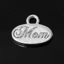 10 Silver MOM Charm Pendants, Mothers Day Charms, Mother Charms, Oval Charms, 13mm, chs2354