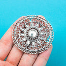 2 Large Antique Silver CIRCLE MEDALLION Charm Pendants  chs0169