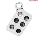 10 Silver Pewter MUFFIN PAN Baking Charm Pendants . chs0381