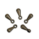 50 Bronze Tone FINIAL DROPS Metal Tag Charms for necklace/bracelet ends 7mm x 3mm, chb0496
