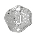 5 Silver letter J connector Charms, Monogram J Charms, Alphabet, hammered metal, 1/2" diameter domed connector links, findings, chs2370