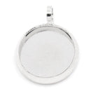 10 Silver Plated Round Circle CABOCHON SETTING Bezel Frame Charm Pendants (fits 10mm cabs)  chs1747