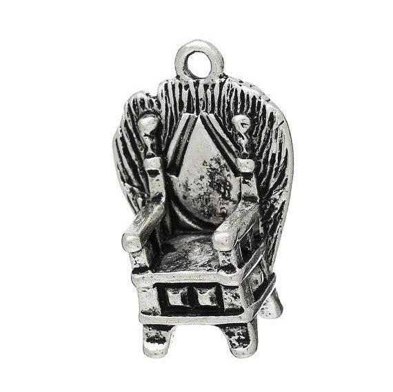 4 Silver Pewter BOUDOIR CHAIR Charm Pendants  chs1596