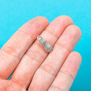 10 Antiqued Silver Tone Metal PEANUT Charm Pendants . chs0256