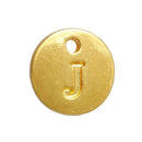 10 Letter J Alphabet Charms Gold Plated Monogram, double sided round disc letter charms, dot charms, 12mm, (1/2") chg0457