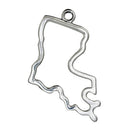 5 Silver LOUISIANA Charm Pendants, Outline State Travel Charm Pendants, 32x31mm, chs2487