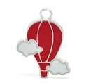 4 RED Hot Air Balloon Enamel Charm Pendants. CHE0100