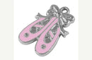 4 Pink Enamel and Silver Metal BALLET SHOES Charm Pendants. Che0034