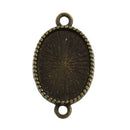 12 Bronze Metal Oval Connector Links Cabochon Charm Pendants chb0010