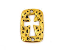 6 Gold Tone Metal Cross Cutout Charm Connector Links, textured bracelet connector, chg0394a