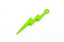 25 LIME GREEN Lightning Bolt Charm Pendants, acrylic, 45x9mm  cha0167