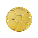 4 Gold Plated SOCCER BALL Connector Link Charms, stamping blanks, 1-1/4" chg0413